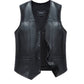 Mens Vintage Leather Biker Vest Motorcycle Jacket