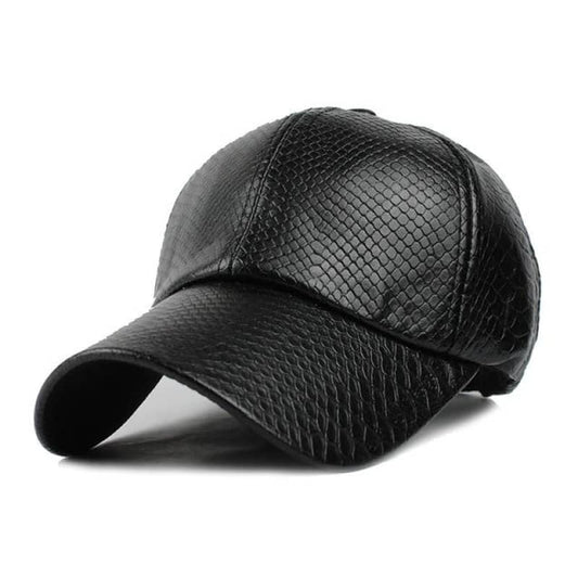 Leather Biker Cap Mens Motorcycle Hat