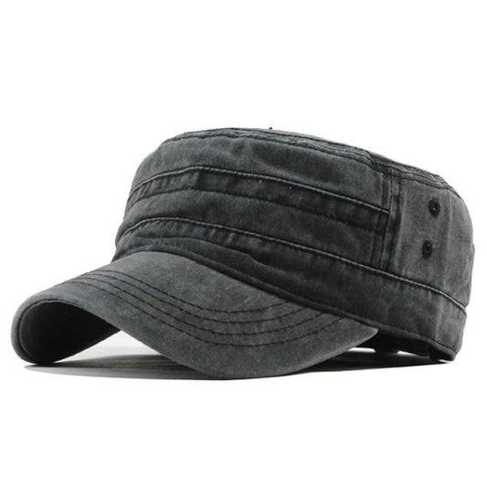 Mens Fabric Biker Cap Adjustable Motorcycle Hat