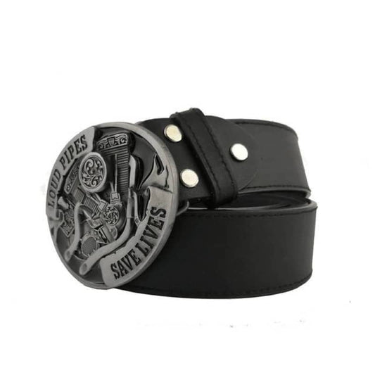 Loud Pipes Save Lives Biker Belt Mens Motorcycle Rider Waist Strap