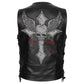 Mens Biker Leather Vest Live Fast Motorcycle Jacket