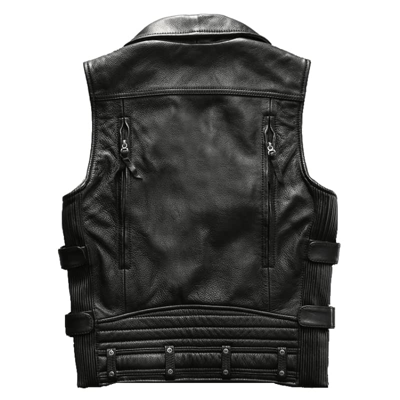 Mens Biker Leather Vest Harley Angel Road Motorcycle Jacket