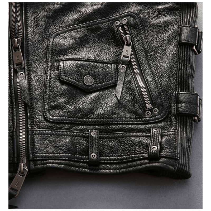 Mens Biker Leather Vest Harley Angel Road Motorcycle Jacket
