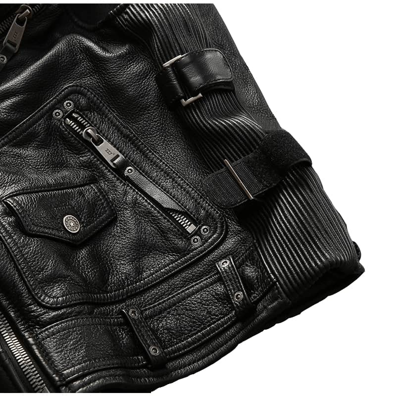 Mens Biker Leather Vest Harley Angel Road Motorcycle Jacket