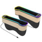 LED Car Seat Gap Organizer with Storage Pocket and Cup Holder
