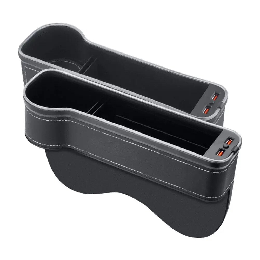 LED Car Seat Gap Organizer with Storage Pocket and Cup Holder