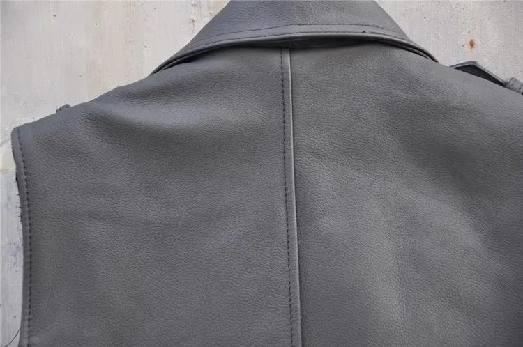 Mens Leather Biker Vest Free Biker Style Motorcycle Jacket