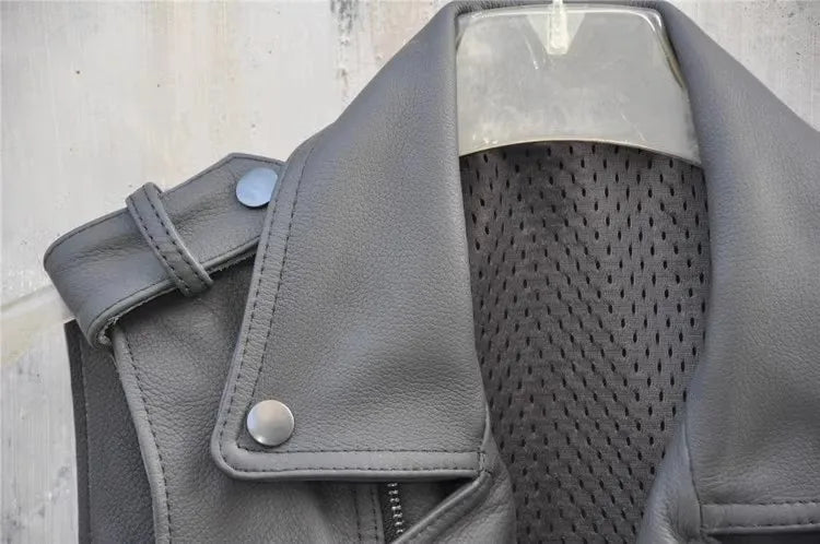 Mens Leather Biker Vest Free Biker Style Motorcycle Jacket