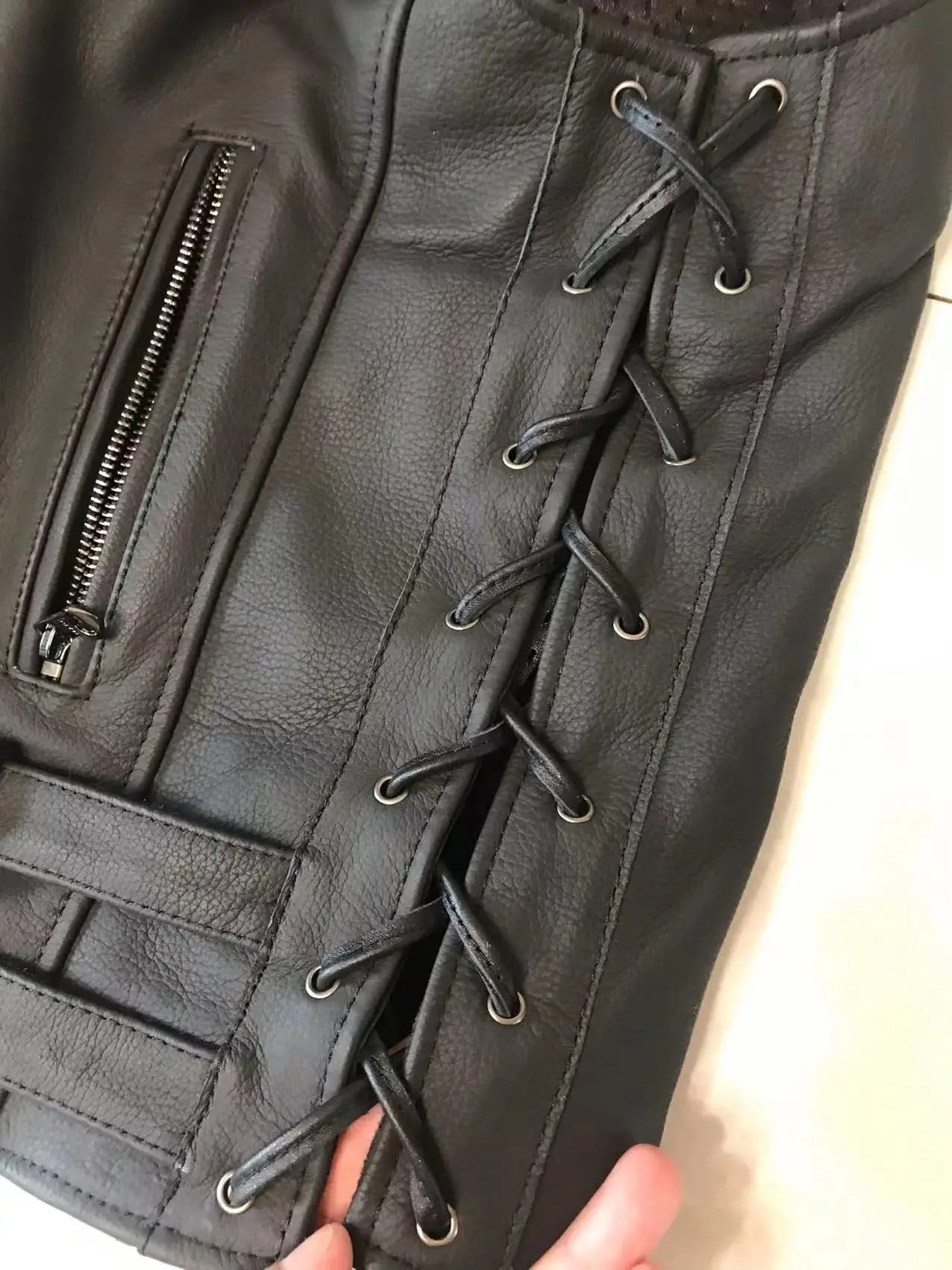 Mens Leather Biker Vest Free Biker Style Motorcycle Jacket