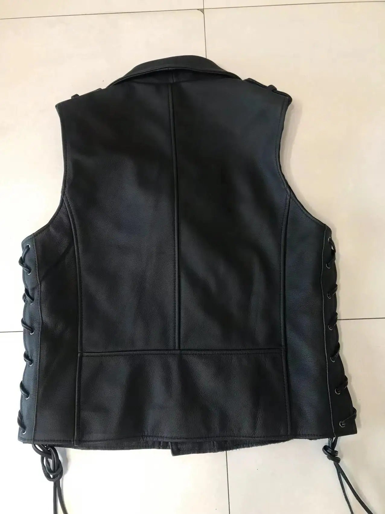 Mens Leather Biker Vest Free Biker Style Motorcycle Jacket