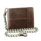 Biker Wallet with Chain Mens Leather Trucker Chain Wallet Durable Mens Wallet