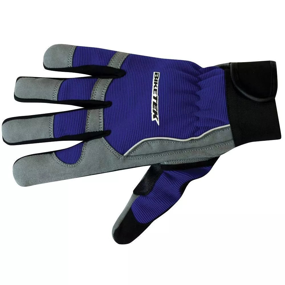 Blue Full Finger Mechanics Gloves Durable Work Gloves for Men and Women