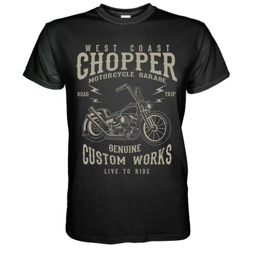 Mens Biker T-Shirt West Coast Chopper Motorcycle Graphic Tee