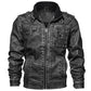 Mens Biker Jacket Frea Stylish Motorcycle Leather Coat