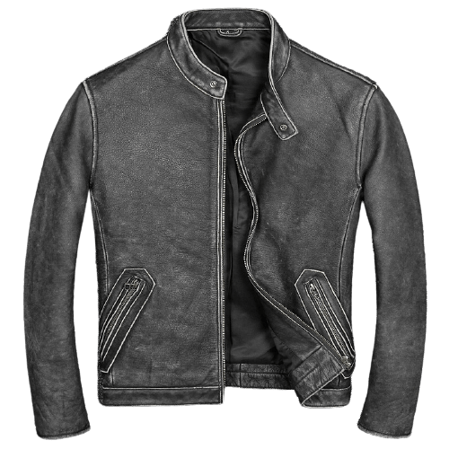Mens Biker Jacket El Diablo Motorcycle Leather Style