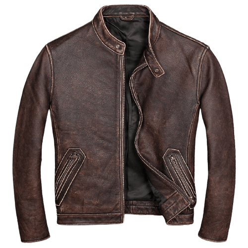Mens Biker Jacket El Diablo Motorcycle Leather Style