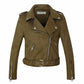 Womens Green Suede Biker Jacket