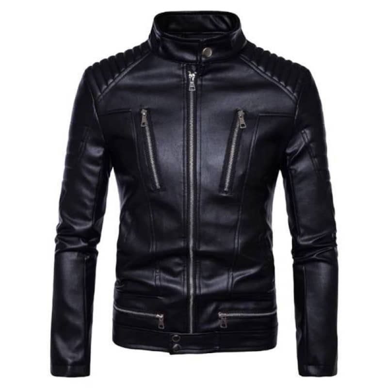 Mens Biker Jacket Rodil Leather Motorcycle Coat