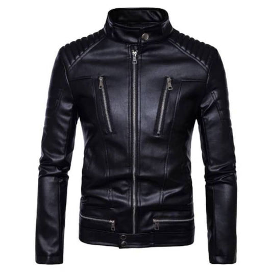Mens Biker Jacket Rodil Leather Motorcycle Coat